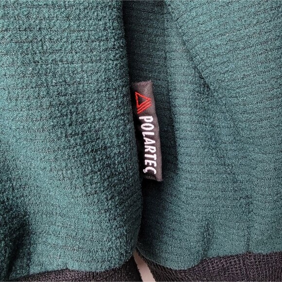 Green 90s Vintage Yacht Club Embroidered Long Sleeve Polo Sweatshirt Size Medium - Picture 4 of 7